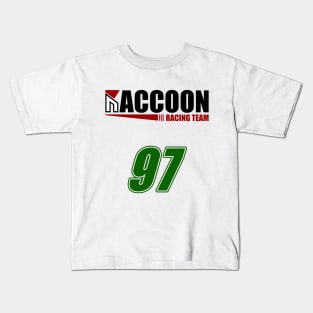 Raccoon Racer 97 Green Kids T-Shirt